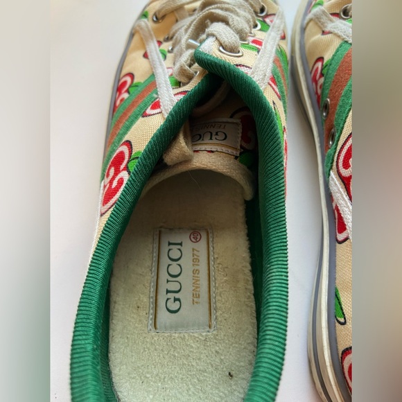 Gucci Tennis 1977 GG Apple Print Trainer Sneakers Size 10 / IT 40 - Picture 6 of 12